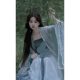 Cool style Song Dynasty Hanfu ancient costume for women 2023 new double-breasted large-sleeved long shirt one-piece waist-length autumn and winter women's style