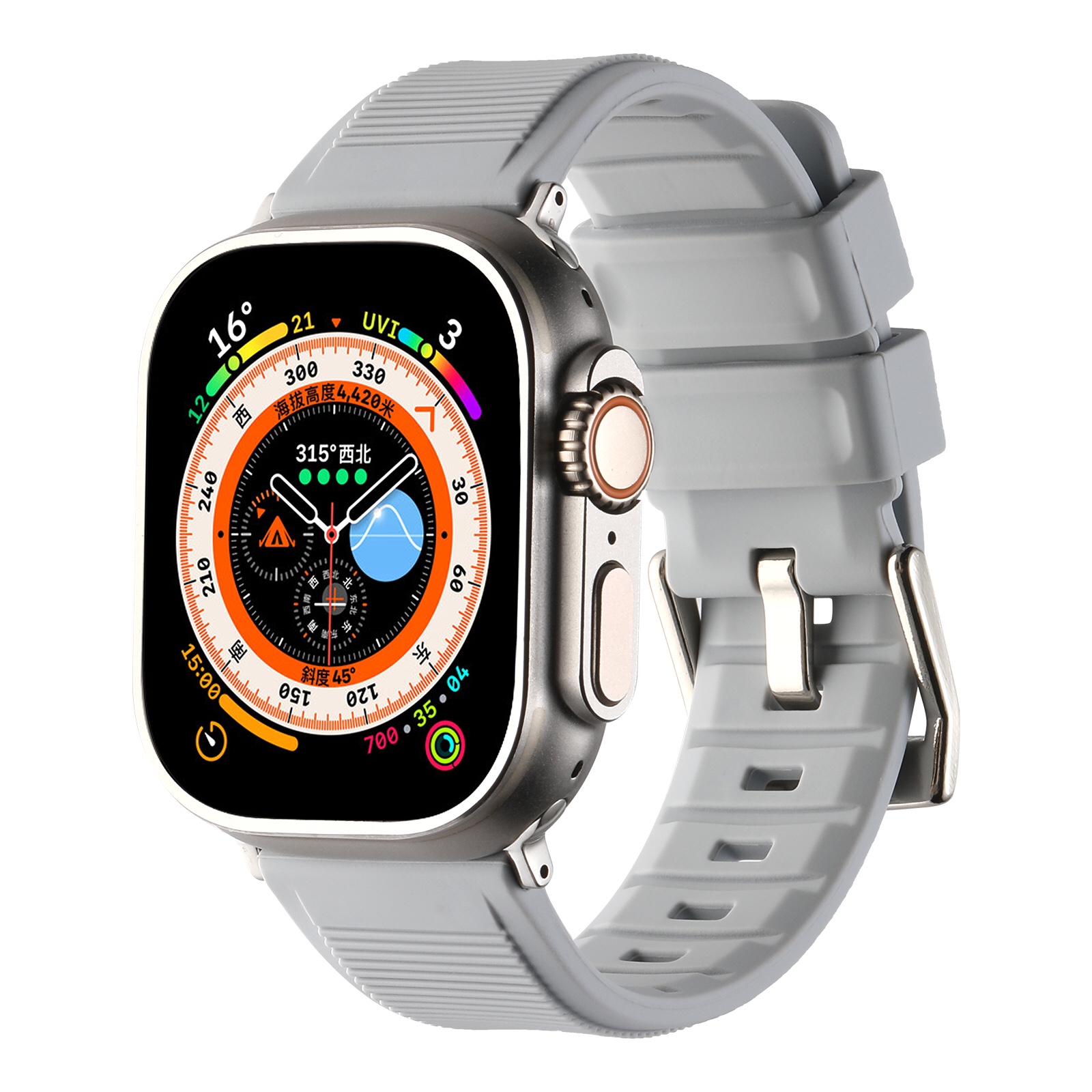 适用appleiwatch 8Ultra运动硅胶表带iwatchS76543se华强北手表带 - 图2