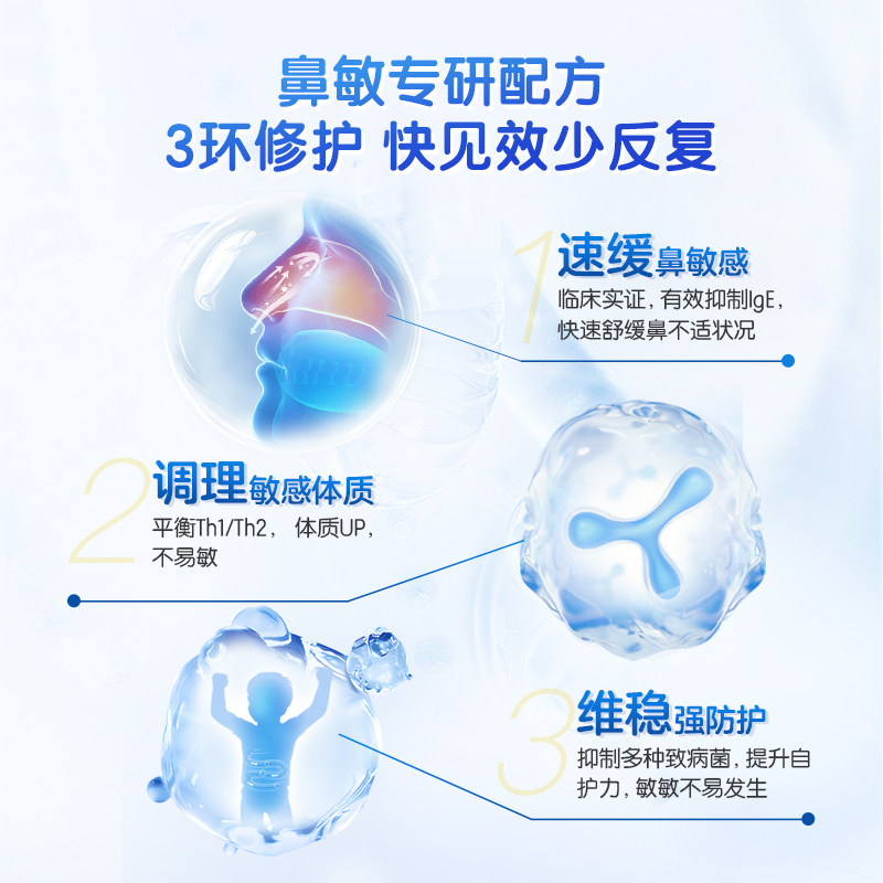 纽新宝NC舒鼻益生菌400亿澳洲进口换季鼻敏感冲剂好鼻子T