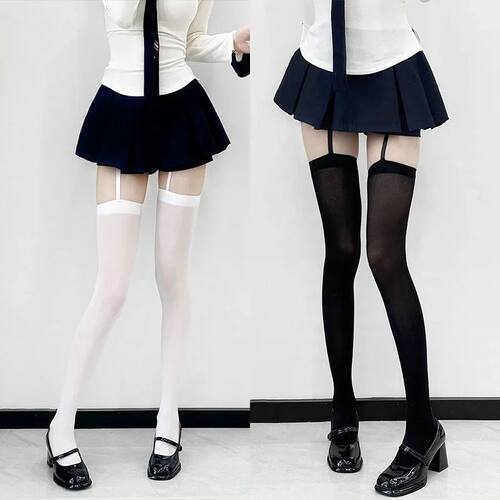 New Stretchy Suspender Thigh High Tights Breathable Stocking - 图2