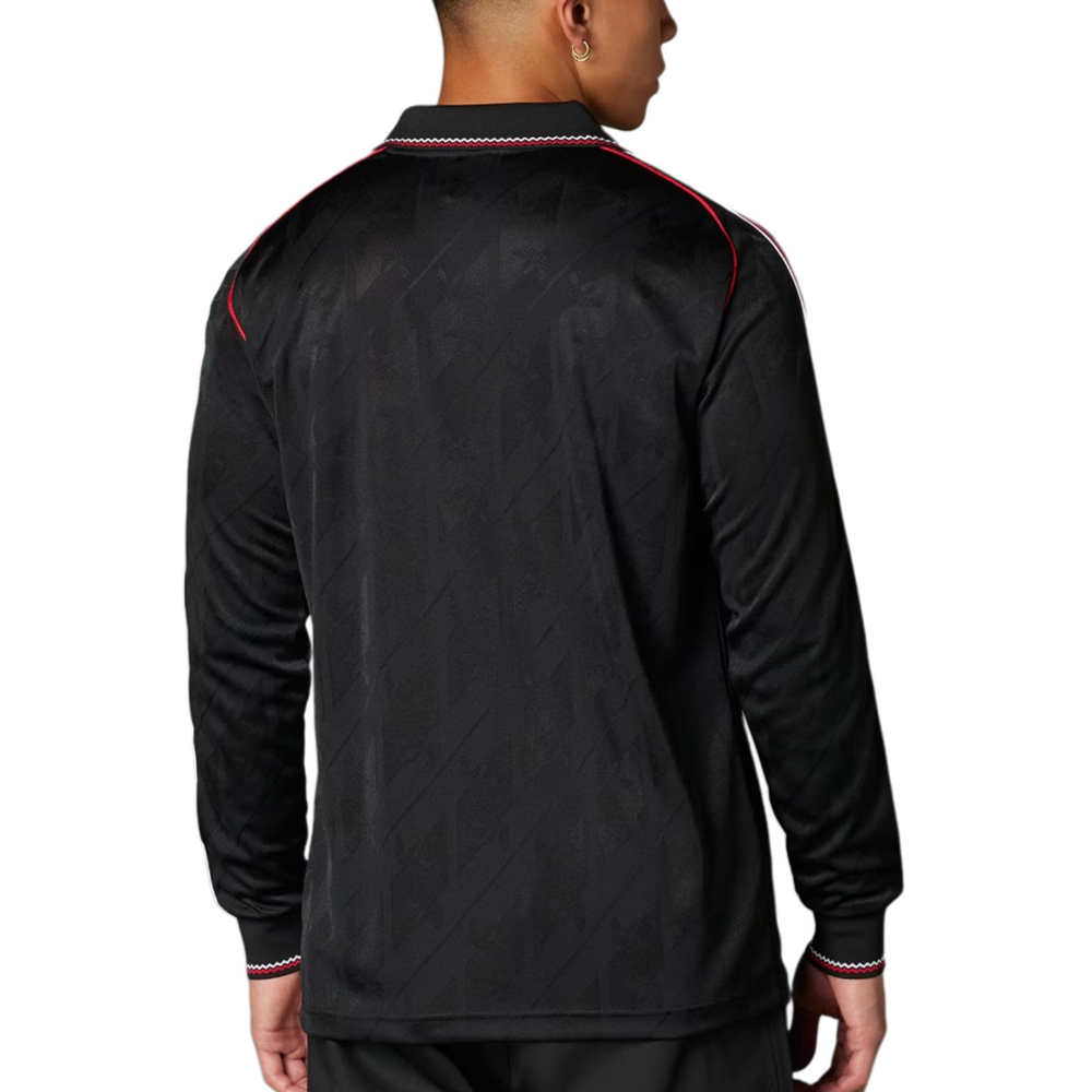 阿迪达斯三叶草男子卫衣曼联徽标球迷版翻领长袖足球衣T恤 IS6522 - 图0