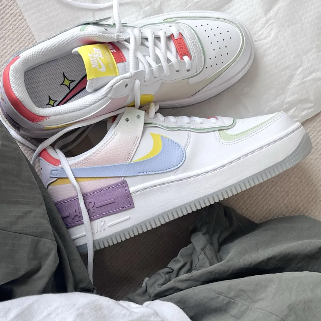 Nike Air Force1 Shadow AF1女子糖果马卡龙低帮板鞋 CW2630-141 - 图1