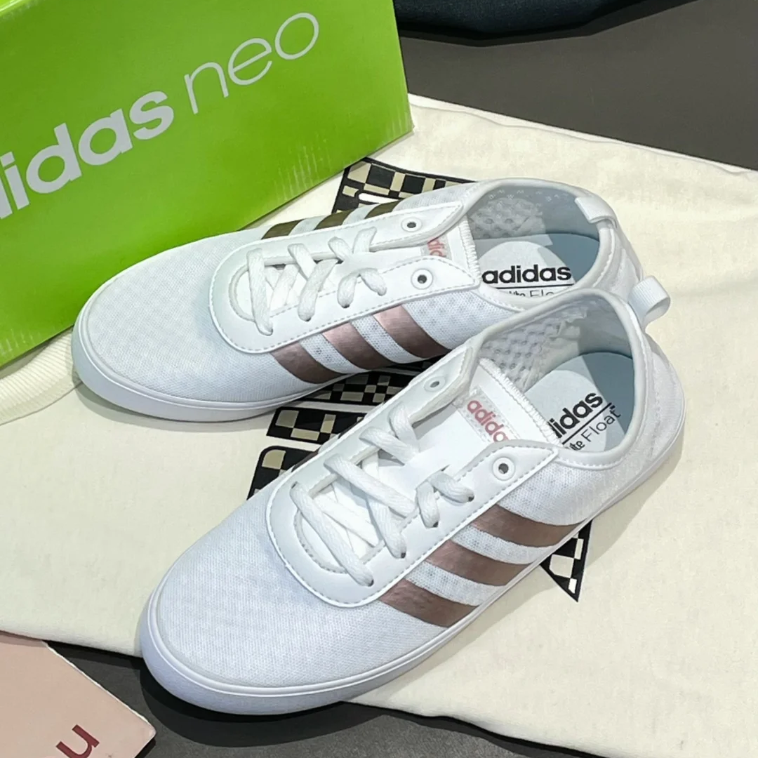 正品Adidas阿迪达斯NEO女鞋低帮薄底网面透气休闲板鞋DB1386 7823-图1