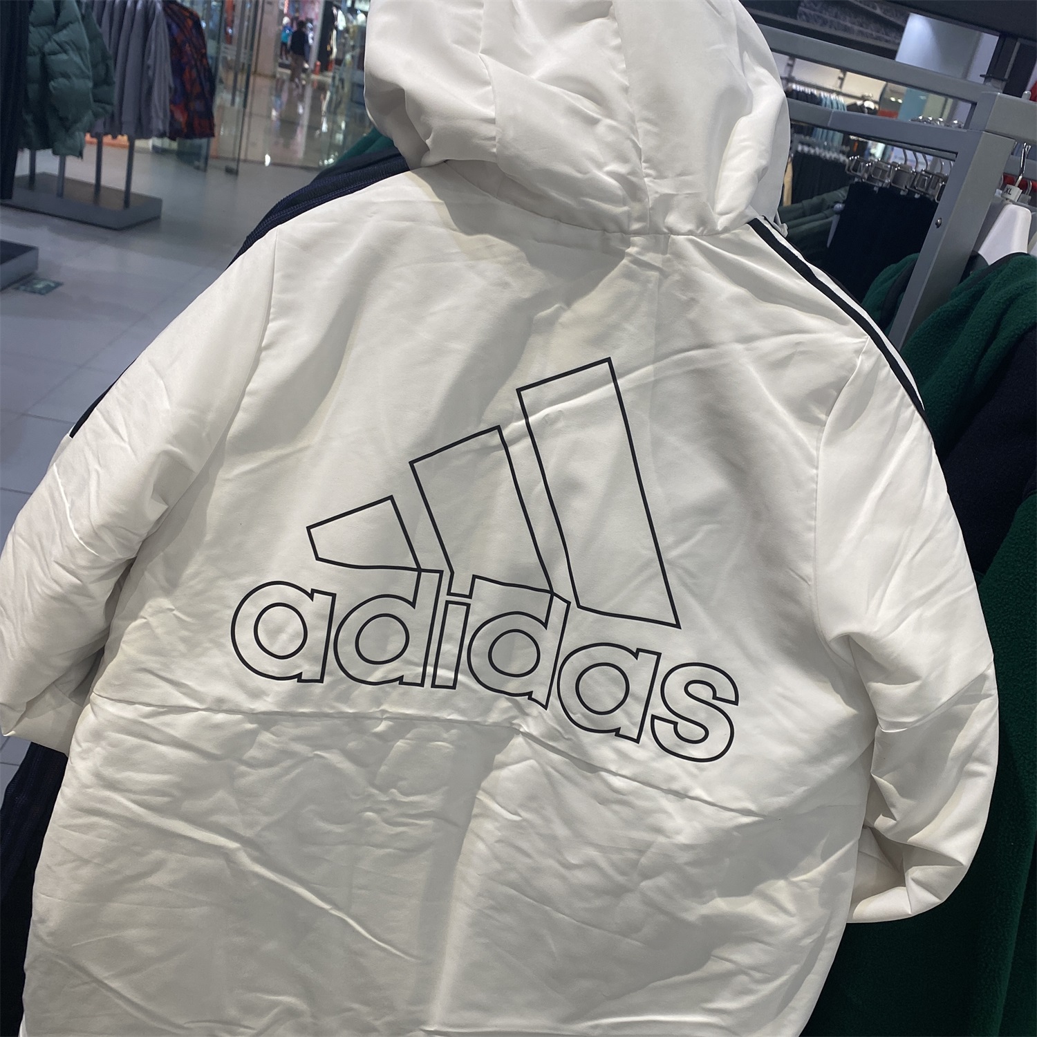 ADIDAS阿迪达斯外套女冬外套加绒保暖中长款夹克棉服上衣HG1848