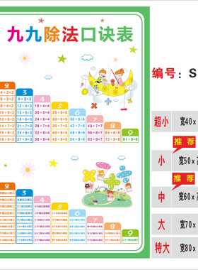 二年级九九乘法口诀99天天练表