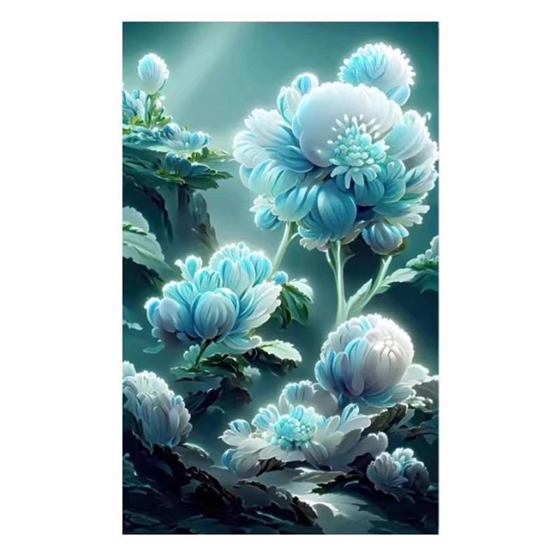 梦幻兰花十字绣2025新款线绣客厅金丝布竖版玄关唯美花卉菊花满绣