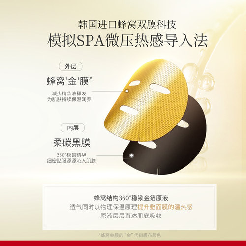 韩束金刚侠黄金面膜肌肽蜂窝活效抚纹补水保湿抗皱紧致抗初老正品 - 图1