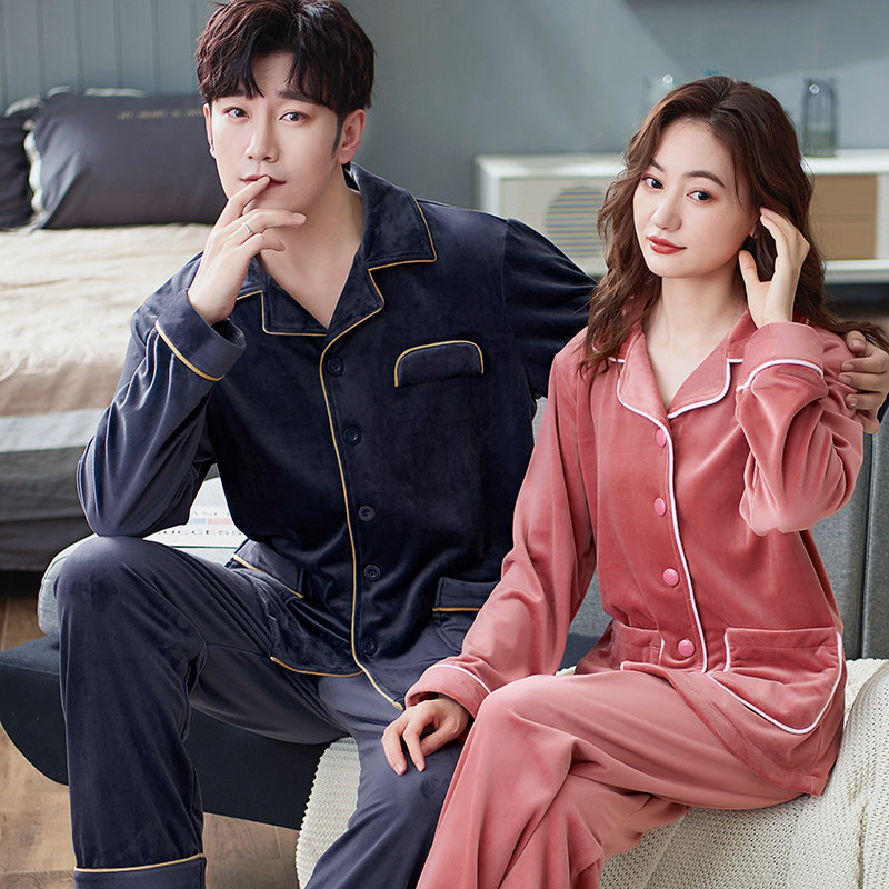 秋冬款情侣女士海岛绒男珊瑚绒睡衣 顿尼科睡衣/家居服套装