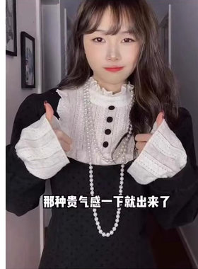 珍珠项链千金风多层叠戴毛衣链