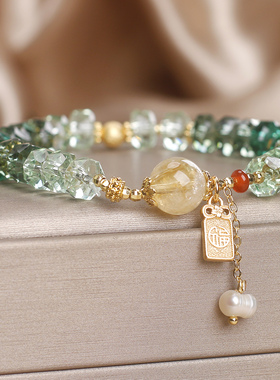 轻奢渐变算盘珠黄水晶转运女手链