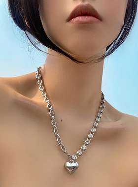 钛钢爱心项链锁骨链时尚百搭
