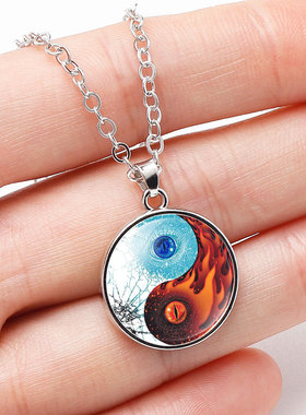 中国元素太极八卦图时光宝石吊坠项链 速卖通双十一中国特色馆