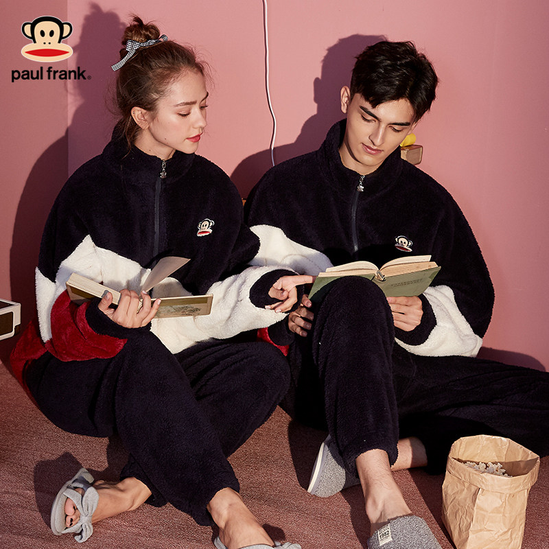 大嘴猴冬天珊瑚绒情侣可爱男士睡衣 大嘴猴海沃睡衣/家居服套装