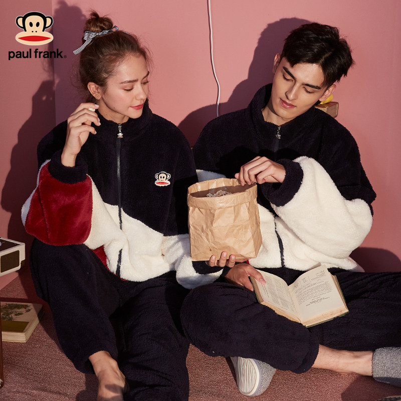 大嘴猴冬天珊瑚绒情侣可爱男士睡衣 大嘴猴海沃睡衣/家居服套装