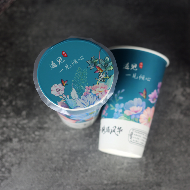 通用奶茶杯封口膜定制纸塑两用封杯膜90/95高档磨砂膜订制印logo-图0