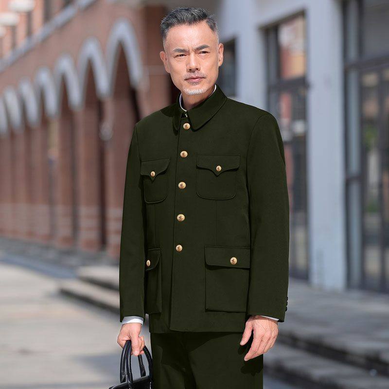 中山装男中老年套装中山服老年人外套老人衣服春秋冬爷爷爸爸服装,淘宝优惠券,粉丝福利购,淘宝优惠卷