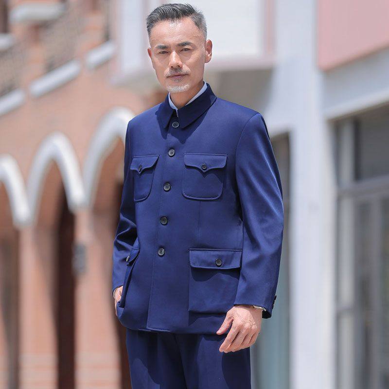 中山装男中老年套装中山服老年人外套老人衣服春秋冬爷爷爸爸服装,淘宝优惠券,粉丝福利购,淘宝优惠卷