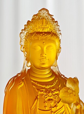 琉璃西方三圣站像阿弥陀佛中式观音像大势至菩萨多规格佛堂摆放