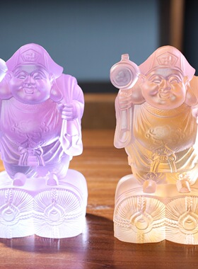 琉璃大黑天彩色琉璃财神像二臂玛哈嘎拉护法居家佛堂供奉密宗佛像