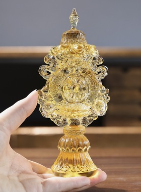 古法琉璃总集组合供奉寺院佛具