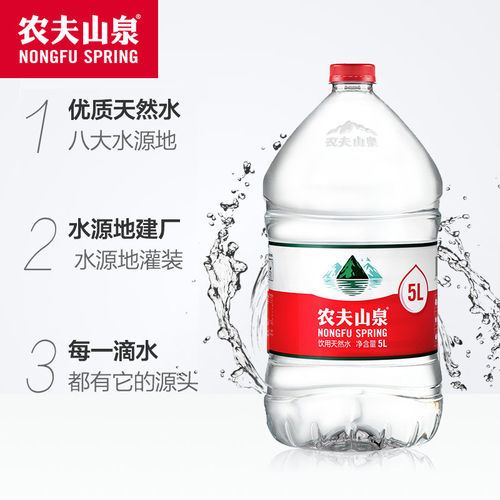 农夫山泉饮用水天然水5L*4桶五升整箱包邮聪明盖非矿泉水大桶装水 - 图1
