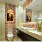 Плитка стеклянное хрустальное зеркало мозаика мозаика ванная комната ванная комната кухня фоновый фон средиземноморский бар розовый черный золотисто -желтый