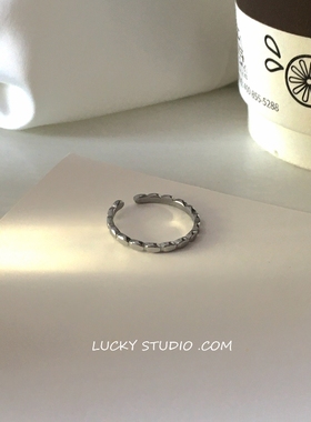 钛钢不掉色简约不规则开口戒指女