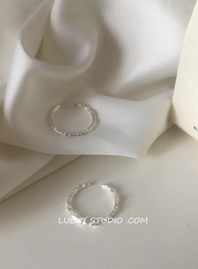 简约银色开口可调节大码戒指女