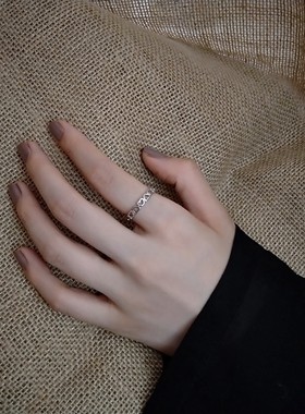 简约风钛钢不掉色爱心开口戒指女