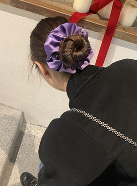 高级又显白！紫色系缎面发箍女外出发圈肠圈发卡韩国头箍发饰头饰