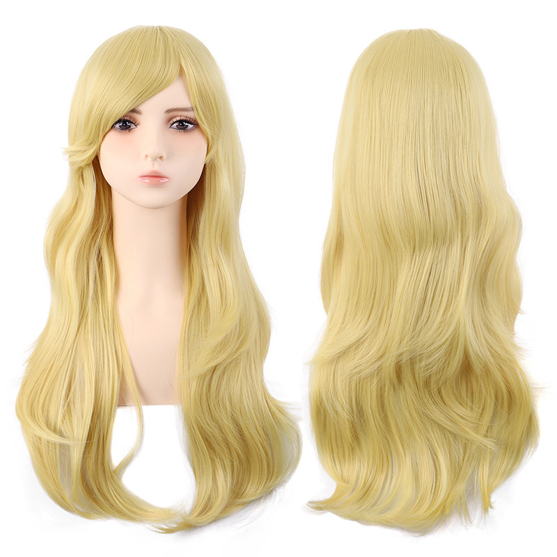 潼漫 cos假发女微卷长发70CM斜齐刘海宫园薰金色玫红银白多色头套,淘宝优惠券,粉丝福利购,淘宝优惠卷