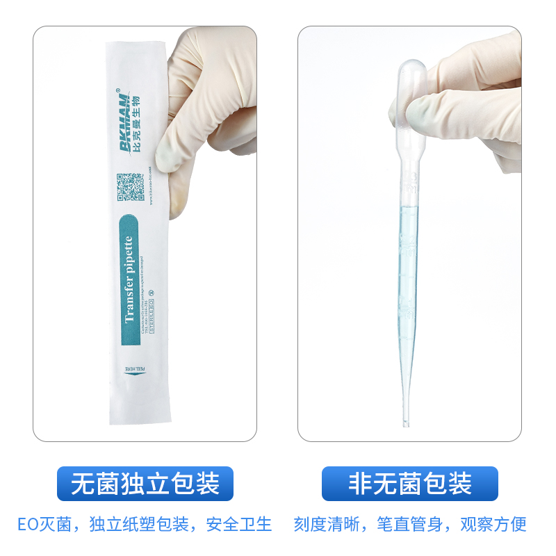 比克曼生物塑料滴管一次性无菌实验室独立装带刻度滴管巴氏滴吸管 - 图2