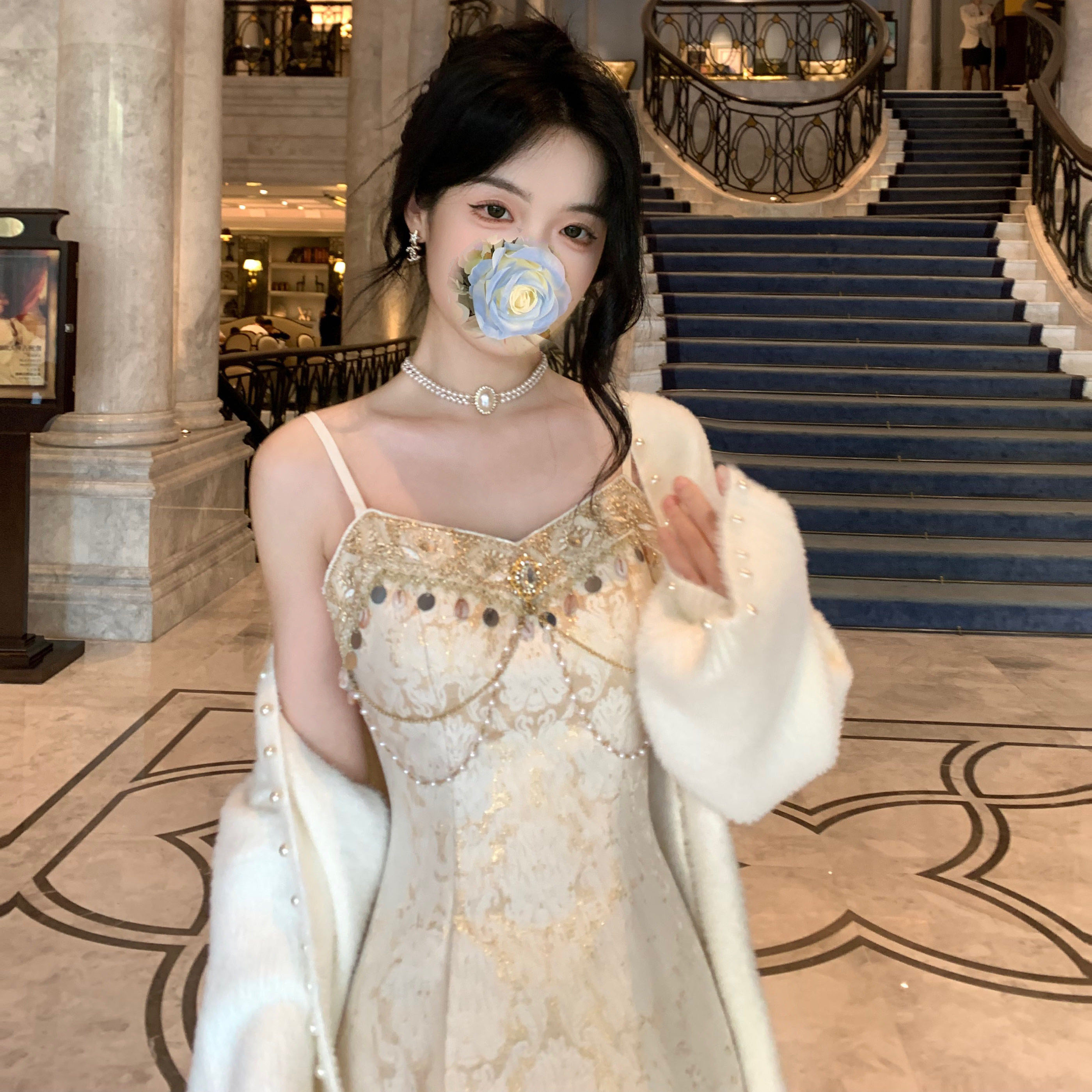 流光温柔风高级感珍珠貂绒开衫大衣厚外套冬毛衣女新款,淘宝优惠券,粉丝福利购,淘宝优惠卷