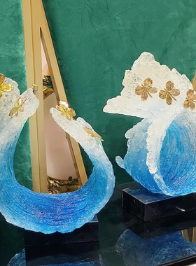 透明树脂海浪造型装饰工艺品