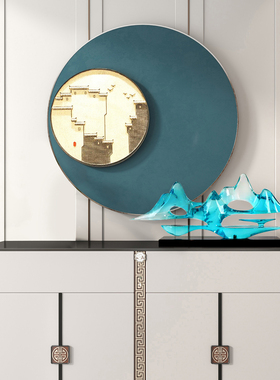 新中式入户玄关桌面横向假山摆件