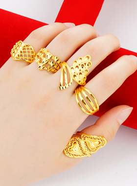 镀24K金开口戒子奢华简约仿真