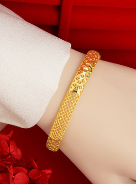 沙金掐丝卡扣手镯网状交织手环