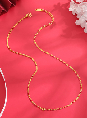 沙金百搭项链男女绳链O字锁骨链
