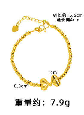 越南沙金珍珠女士手链手串镀金