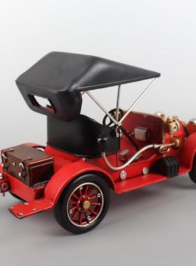 美式复古铁艺酒吧展示老爷车模型铁皮手工艺品怀旧家居装饰摆件