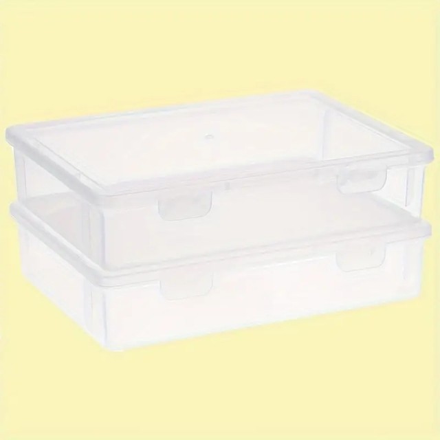 Large capacity multifunctional transparent plastic storage box with lid toy desktop organization puzzle storage box stationery box