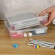 Large capacity multifunctional transparent plastic storage box with lid toy desktop organization puzzle storage box stationery box