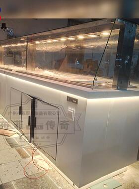 厂家设计定制酒店餐饮出口布菲台发光水热保温制冷碗碟仓一体餐台