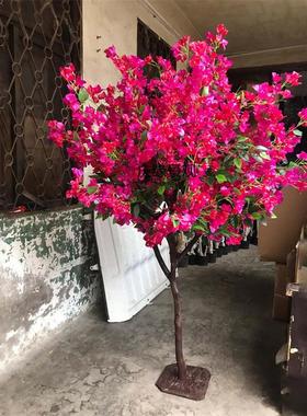 仿真三角梅树装饰室内客厅玄关庭院民宿布景道具摆件假三角梅树