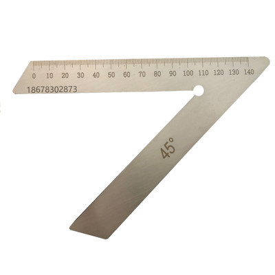 高精度门窗角度测量尺2mm厚45度90度不锈钢角尺铝合金塑钢门窗 虎窝淘