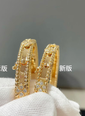 小众高端配饰窄版镶钻18k玫瑰金