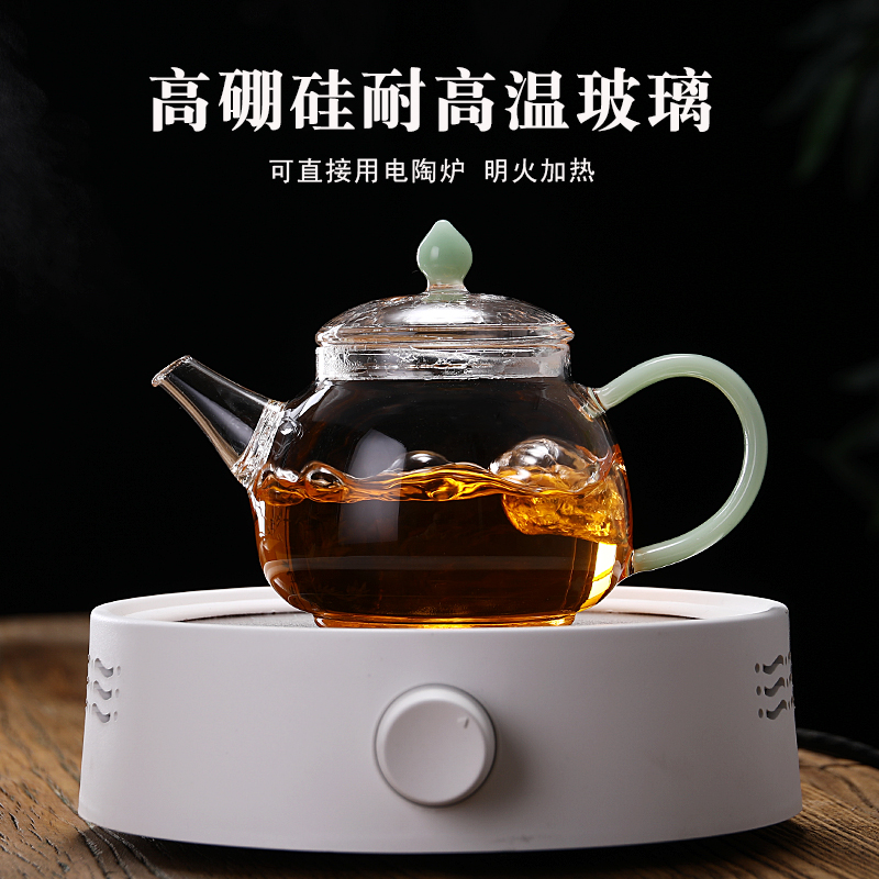 一人喝小茶壶小号玻璃日式泡茶壶花茶壶单壶加厚茶具耐高温家用煮