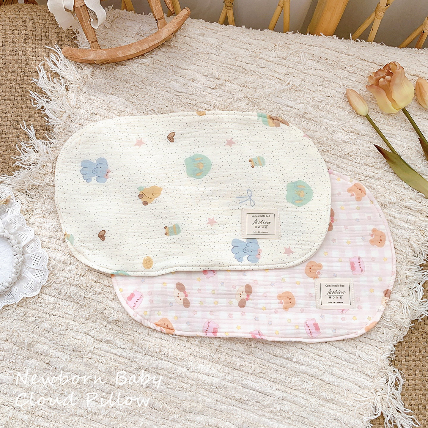 婴儿枕头0到6个月新生儿云片枕纯棉初生宝宝枕头防吐奶枕巾小枕垫,淘宝优惠券,粉丝福利购,淘宝优惠卷