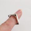 Jinxin handmade 925 sterling silver square cross flower ring for men and women, couple ring, tail ring, niche personality