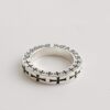 Jinxin handmade 925 sterling silver alphabet cross flower ring, male and female couple ring, tail ring, personalized niche accessories